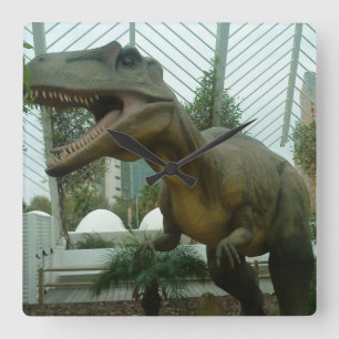 Giganotosaurus Dinosaur Wall Clock Vierkante Klok