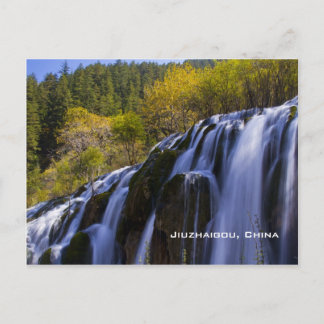 Gigantic Waterfall in a China Jiuzhaigou Briefkaart