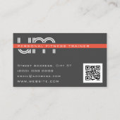 Gigantische retro initialen minimalistisch visitekaartje (Achterkant)