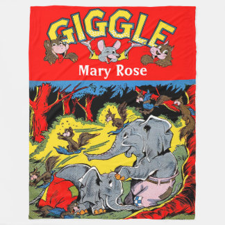 Giggle Animal Elephant Comics Fleece Deken