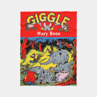 Giggle Animal Elephant Comics Fleece Deken