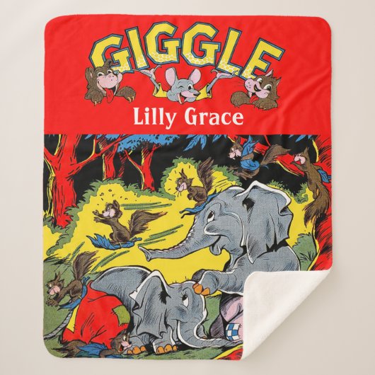 Giggle Animal Elephant  Comics Sherpa Deken (Voorkant)