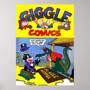Giggle Crocodile Alligator Animal  Comics Poster