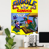 Giggle Crocodile Alligator Animal  Comics Poster (Thuiskantoor)
