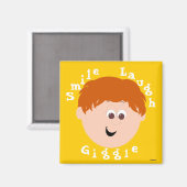 Giggle Faces Boy Redhead Magneet (Voorkant / Achterkant)