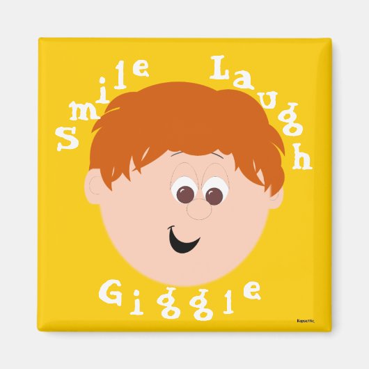 Giggle Faces Boy Redhead Magneet (Voorkant)