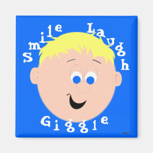 Giggle Facets Blonde Blue Eyed Boy Magneet