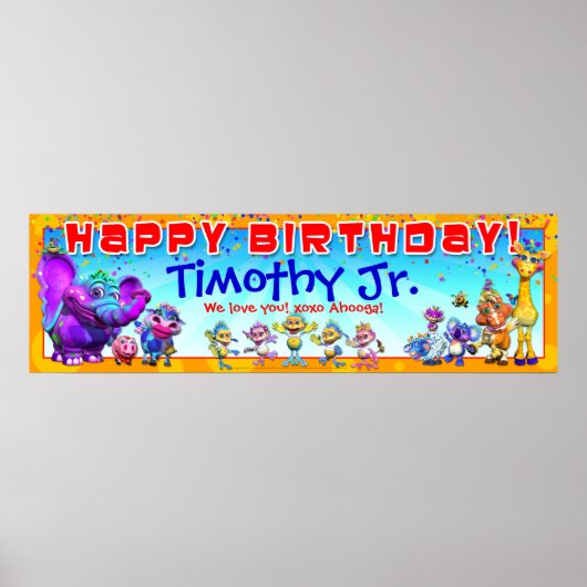 GiggleBellies Birthday-banner van 40 x 12 inch Poster (Voorkant)