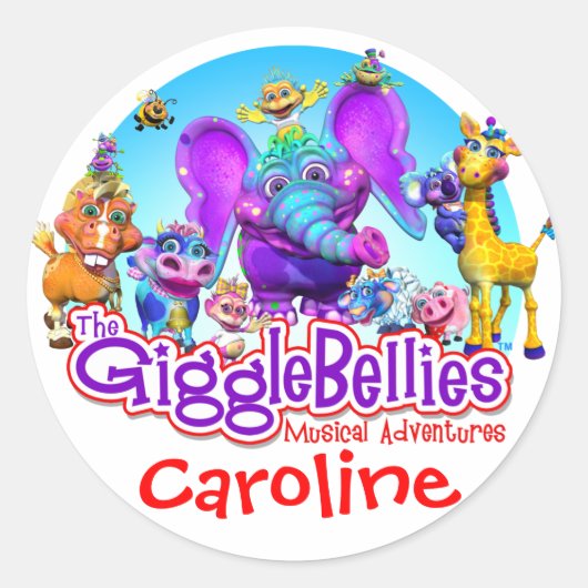 GiggleBellies + de naam van uw kind Sticker (Voorkant)
