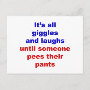 Giggles & Laughs Pees Pants Briefkaart