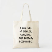 Giggles Sunshine & Random Essentials Grappig Moder Tote Bag (Voorkant)