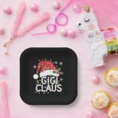 Gigi Claus Kerstverlichting Pyjama Family Matching Papieren Bordje (Feest)
