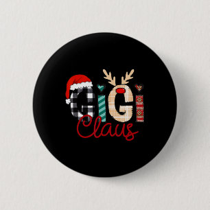 Gigi Claus Rendier Kerstmis Ronde Button 5,7 Cm