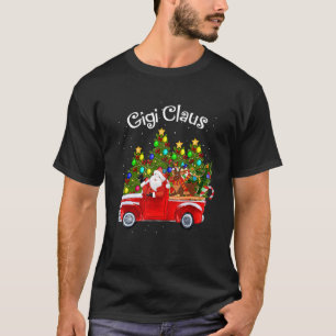 Gigi Claus Riding Car Santa Pickup Reindeer & Chri T-shirt