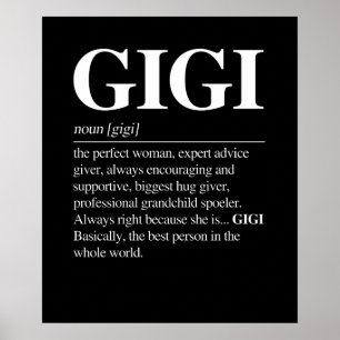 Gigi Definition oma Moeder Day Giften Women Poster