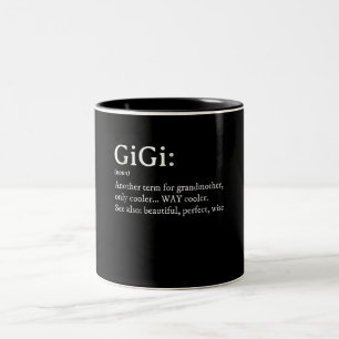 Gigi Definition T Women Gigi Gift Grandma Birthday Tweekleurige Koffiemok
