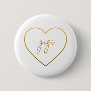 Gigi Elegant Golden Gradient Heart Grandma Gift Ronde Button 5,7 Cm
