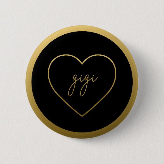 Gigi Elegant Golden Gradient Heart Grandma Gift Ronde Button 5,7 Cm (Voorkant)