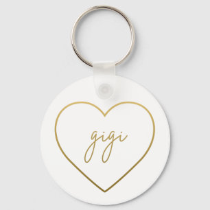 Gigi Elegant Golden Gradient Heart Grandma Gift Sleutelhanger