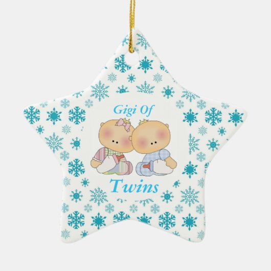 Gigi Grandma of Twins Star Ornament Gift (Voorkant)