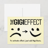 Gigi Greeting - Presentatie van "het Gigi-effect" Briefkaart (Voorkant / Achterkant)