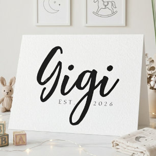Gigi Jubileum Jaaraankondiging Elegant Schrift Kaart