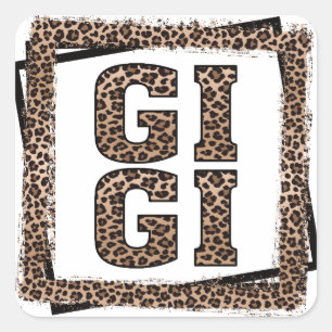 Gigi Leopard Cheetah Lijst Cadeaus voor Oma Vierkante Sticker