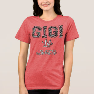Gigi Leven is het beste leven zebraprint Tri-Blend Shirt