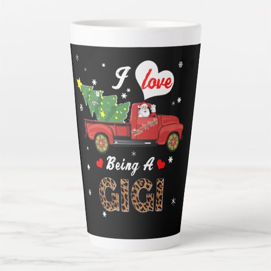 Gigi Lover | Ik hou van een Gigi-kerstboom Latte Mok (Voorkant)