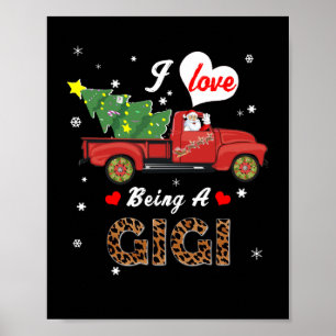 Gigi Lover Ik hou van een Gigi-kerstboom Poster