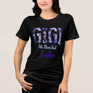 Gigi Net als mama alleen koeler Bloemengehaakt Tri-Blend Shirt