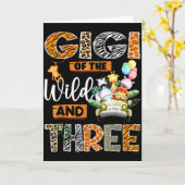 Gigi Of The Wild And Three 3rd Birthday Boy Safari Kaart (Gele Bloem)