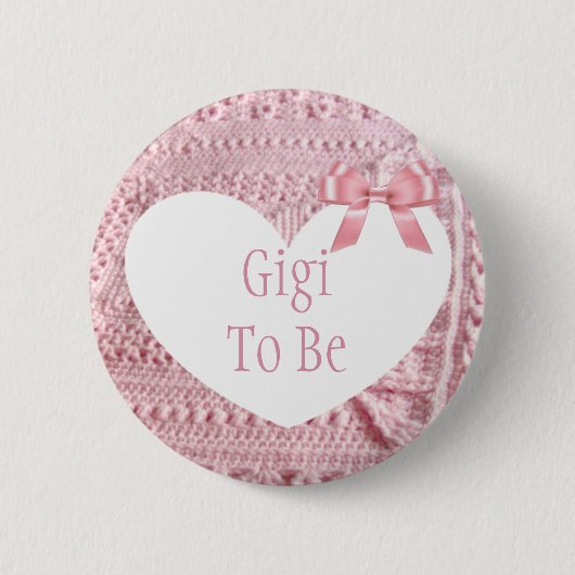 Gigi om Baby shower Button roze te zijn (Voorkant)