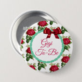 Gigi om Floral Chic Burgundy Rozen Button te zijn (Voorkant /achterkant)