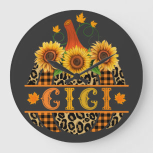 GiGi Pumpkin Leopard Print Sunflower Buffalo Play Grote Klok