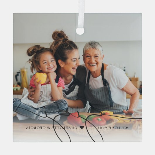 Gigi Script Overlay | Wij houden van u Glas Ornament (Achterkant)