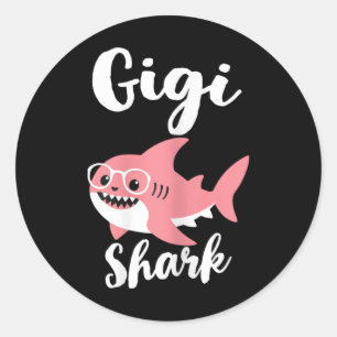 Gigi Shark Moederdag Grandma Funny Ronde Sticker