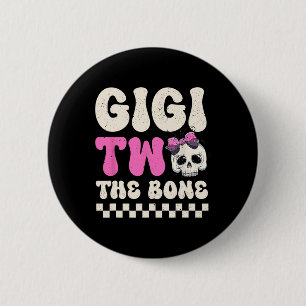 Gigi Two Het Bone Halloween 2e Verjaardag Meisje F Ronde Button 5,7 Cm
