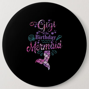 Gigi van Birthday Mermaid Birthday Party Mermaid Ronde Button 6,0 Cm