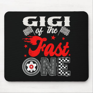 Gigi van de Fast One 1e verjaardag raceauto famili Muismat