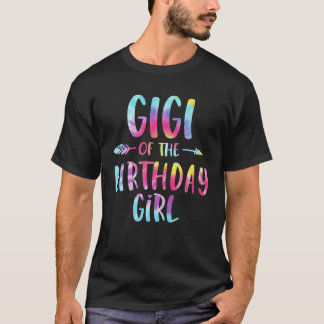 Gigi van de Verjaardag voor Meisje Tie Kleurrijke  T-shirt