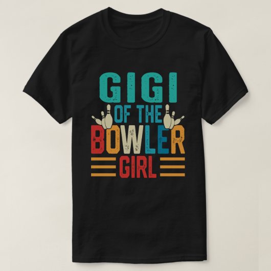 GIGI van het Bowler-meisje dat familie Bowling Bi  T-shirt (Design voorkant)