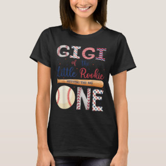 Gigi van One Little Rookie Baseball 1e verjaardag T-shirt
