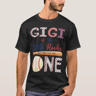 Gigi van One Little Rookie Baseball 1e verjaardag T-shirt