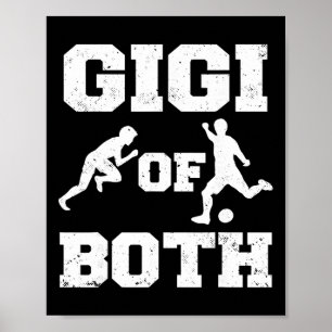 Gigi van zowel atletiek als voetbal Grappig hardlo Poster