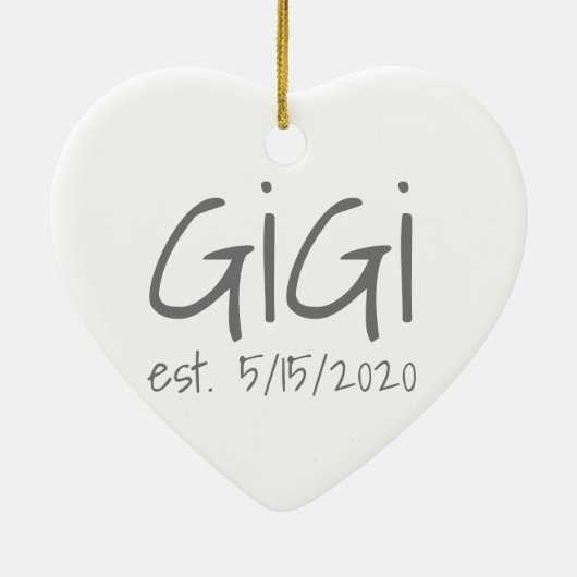 Gigi Vastgestelde datum Keramisch Ornament (Achterkant)