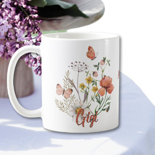 Gigi Wildflower Bloemige Gepersonaliseerde Custom  Koffiemok