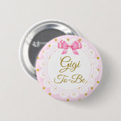 Gigi wordt Baby shower roze en gouden Button (Voorkant /achterkant)