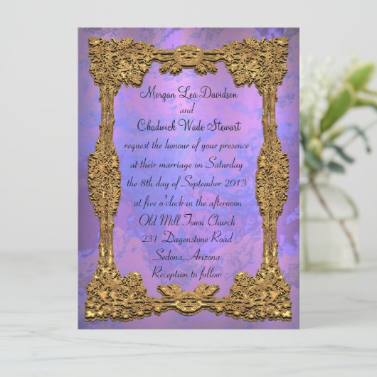 Gigifarah Gala officiële uitnodiging tot huwelijk (Staand voorkant)