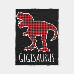 Gigisaurus Buffalo Plaid Dinosaur Grappige Matchin Fleece Deken